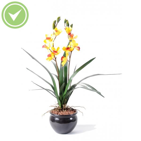 Cymbidium 10Fls 8Bts Orchidée artificielle